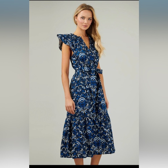 SugarLips Etta Floral Charlotte Button Down Midi Dress - Picture 3 of 7